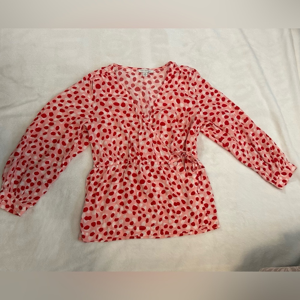 Free Assembly Elegant Red Polka Dot Blouse